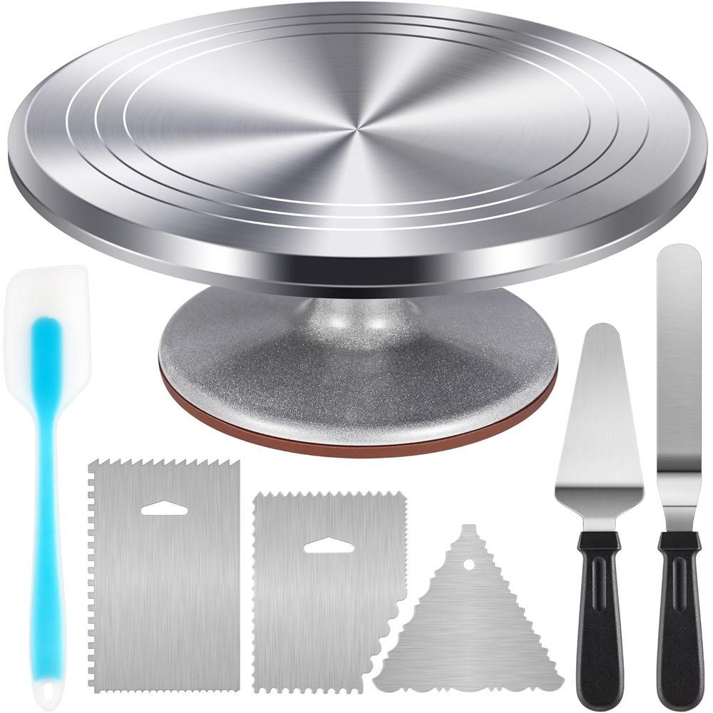 Offset Spatula Set - Set Girevole per Torte, Piattaforma Rotante