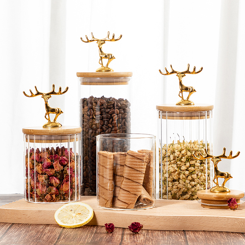 Kitchen Bank - Barattolo di stoccaggio alce dorato nordico