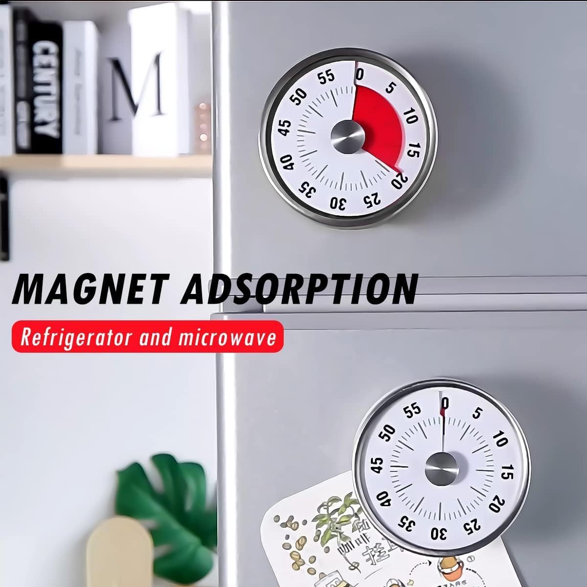 Kitchen Baking Timer - Timer Visivo Meccanico Magnetico con Funzione