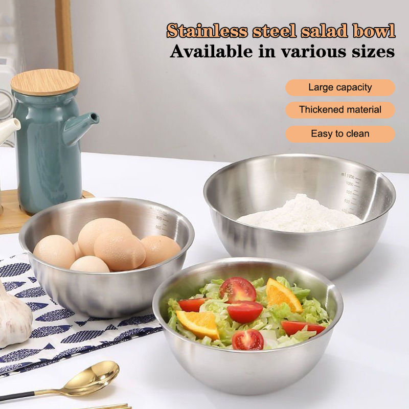 Kitchen Baking Essentials - Set di ciotole in acciaio inossidabile