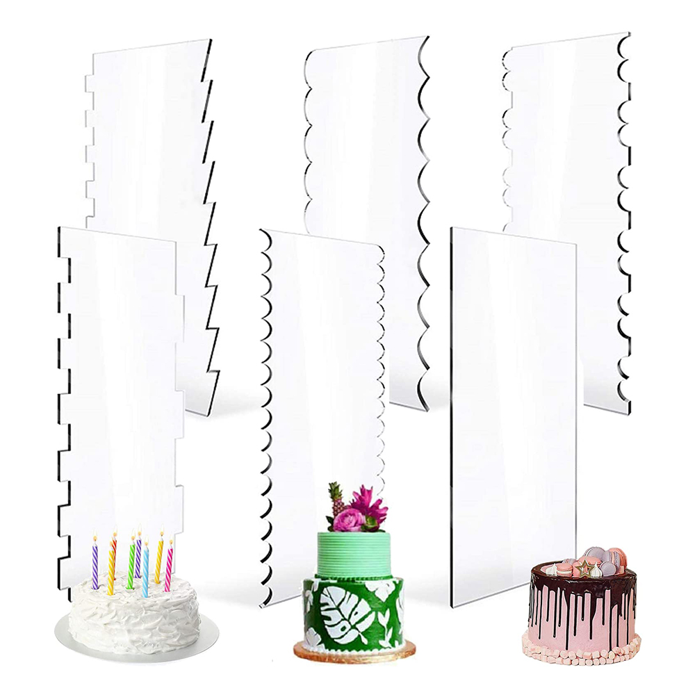 Fondant Smoother Set - 4/6 pezzi acrilico decorazione torta pettine